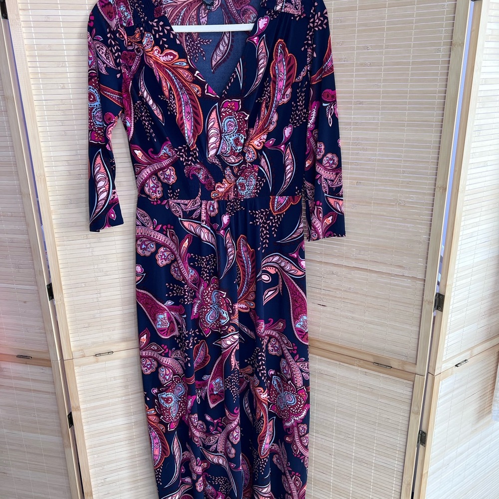 Elegant Paisley Print Dress - Multicolor